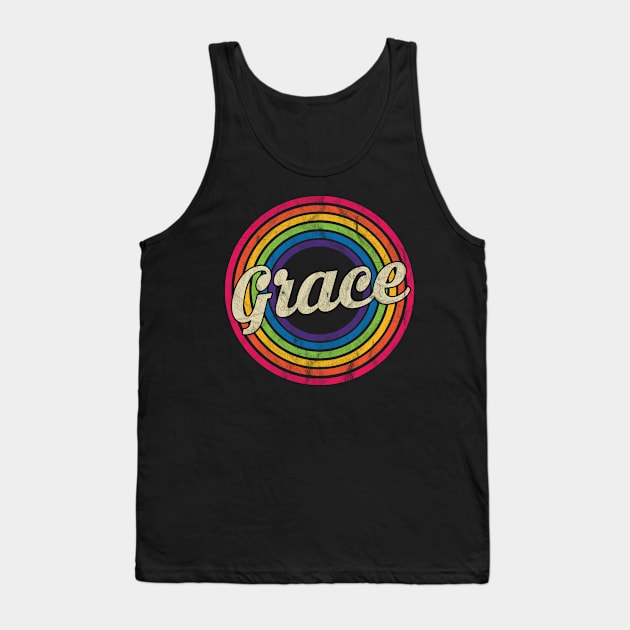 Grace - Retro Rainbow Faded-Style Tank Top by MaydenArt